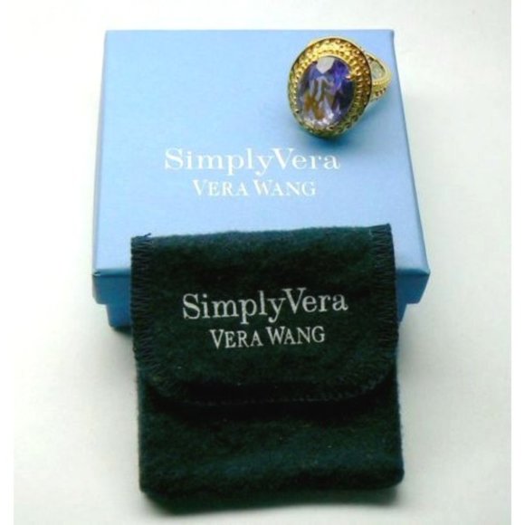 VERA WANG Simply Vera 18KT Gold over Silver sz 7 - Picture 7 of 13